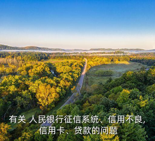 有關(guān) 人民銀行征信系統(tǒng)、信用不良, 信用卡、貸款的問題