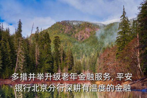 多措并舉升級老年金融服務, 平安 銀行北京分行深耕有溫度的金融