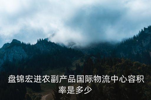  盤錦宏進(jìn)農(nóng)副產(chǎn)品國(guó)際物流中心容積率是多少