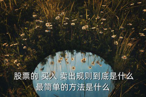  股票的 買入 賣出規(guī)則到底是什么最簡(jiǎn)單的方法是什么