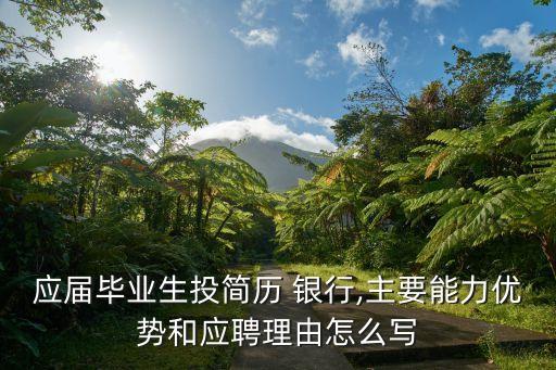 應(yīng)屆畢業(yè)生投簡歷 銀行,主要能力優(yōu)勢(shì)和應(yīng)聘理由怎么寫