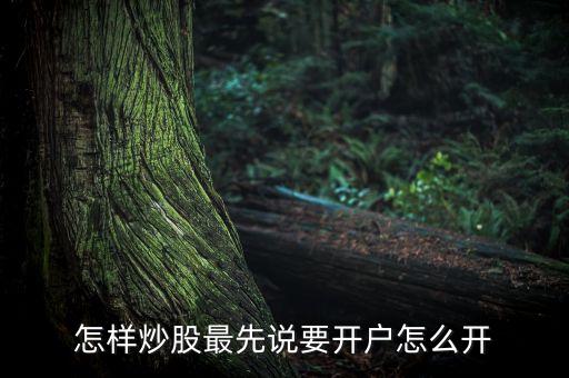 怎樣炒股最先說(shuō)要開戶怎么開