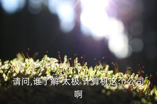 請(qǐng)問(wèn),誰(shuí)了解 太極 計(jì)算機(jī)這個(gè)公司啊