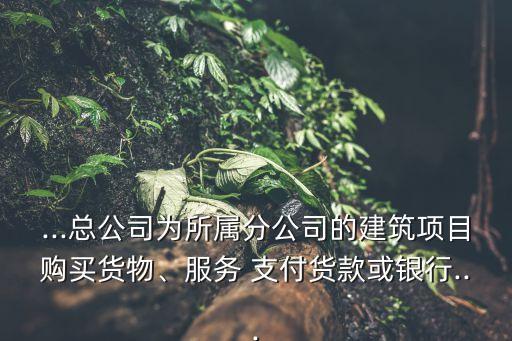 ...總公司為所屬分公司的建筑項目購買貨物、服務(wù) 支付貨款或銀行...