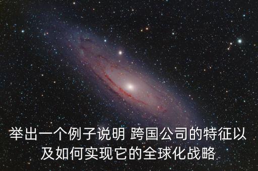 舉出一個例子說明 跨國公司的特征以及如何實現它的全球化戰(zhàn)略