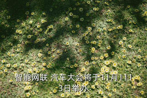 智能網聯(lián) 汽車大會將于11月1113日舉辦