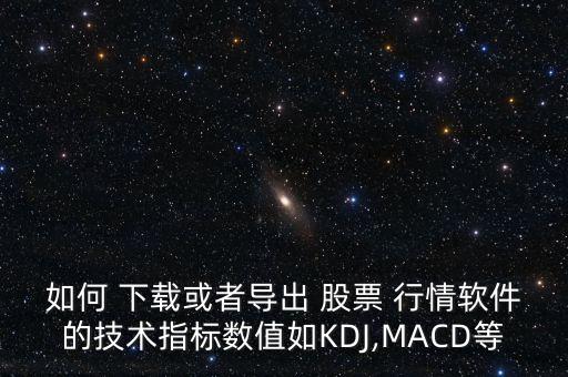 如何 下載或者導(dǎo)出 股票 行情軟件的技術(shù)指標數(shù)值如KDJ,MACD等