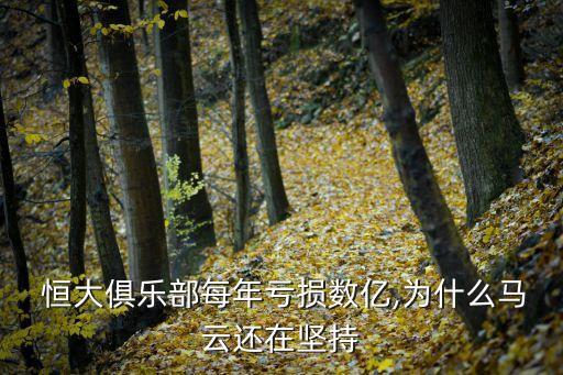  恒大俱樂部每年虧損數(shù)億,為什么馬云還在堅(jiān)持