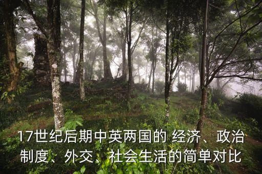 17世紀(jì)后期中英兩國(guó)的 經(jīng)濟(jì)、政治制度、外交、社會(huì)生活的簡(jiǎn)單對(duì)比