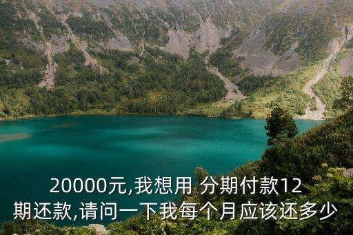 20000元,我想用 分期付款12期還款,請問一下我每個(gè)月應(yīng)該還多少