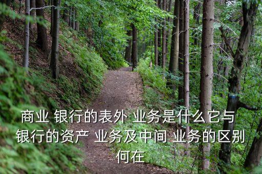 商業(yè) 銀行的表外 業(yè)務是什么它與 銀行的資產 業(yè)務及中間 業(yè)務的區(qū)別何在