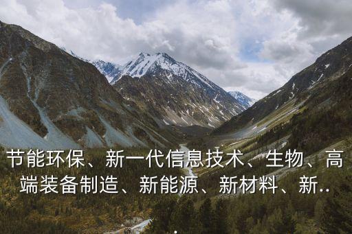 節(jié)能環(huán)保、新一代信息技術(shù)、生物、高端裝備制造、新能源、新材料、新...
