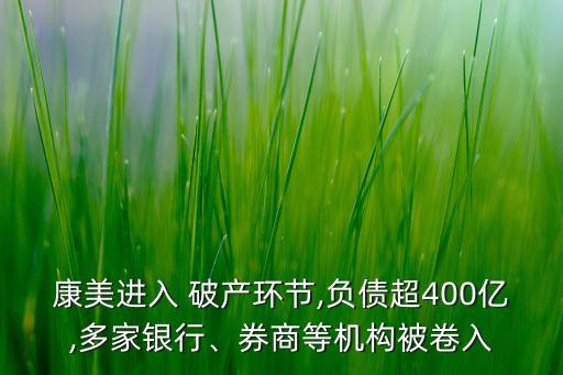 康美進(jìn)入 破產(chǎn)環(huán)節(jié),負(fù)債超400億,多家銀行、券商等機(jī)構(gòu)被卷入