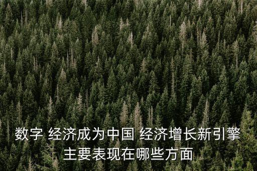 數(shù)字 經濟成為中國 經濟增長新引擎主要表現(xiàn)在哪些方面