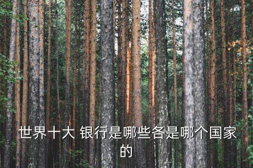  世界十大 銀行是哪些各是哪個(gè)國家的