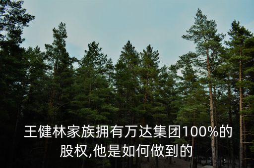  王健林家族擁有萬達(dá)集團100%的股權(quán),他是如何做到的