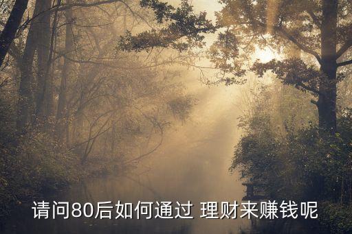 請(qǐng)問(wèn)80后如何通過(guò) 理財(cái)來(lái)賺錢呢