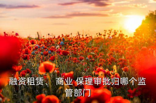 融資租賃、 商業(yè) 保理審批歸哪個(gè)監(jiān)管部門