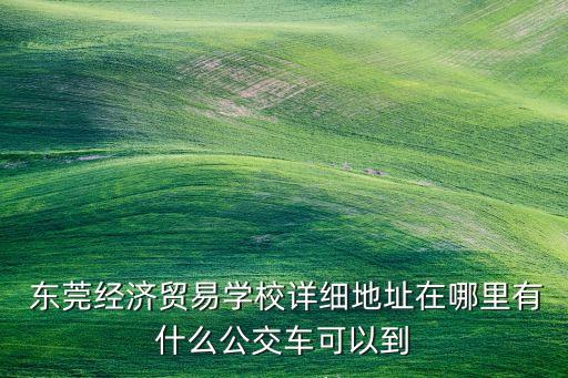  東莞經(jīng)濟貿(mào)易學(xué)校詳細(xì)地址在哪里有什么公交車可以到