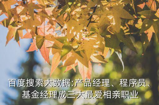百度搜索大數(shù)據(jù):產(chǎn)品經(jīng)理、程序員、 基金經(jīng)理成三大最愛相親職業(yè)