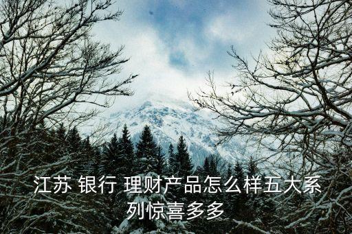江蘇銀行個人理財(cái)產(chǎn)品