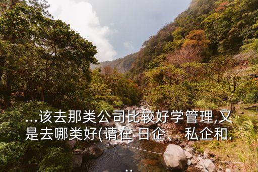 ...該去那類(lèi)公司比較好學(xué)管理,又是去哪類(lèi)好(請(qǐng)?jiān)?日企、 私企和...