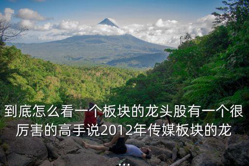 到底怎么看一個(gè)板塊的龍頭股有一個(gè)很厲害的高手說(shuō)2012年傳媒板塊的龍...