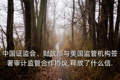 中國(guó)證監(jiān)會(huì)、財(cái)政部與美國(guó)監(jiān)管機(jī)構(gòu)簽署審計(jì)監(jiān)管合作協(xié)議,釋放了什么信...