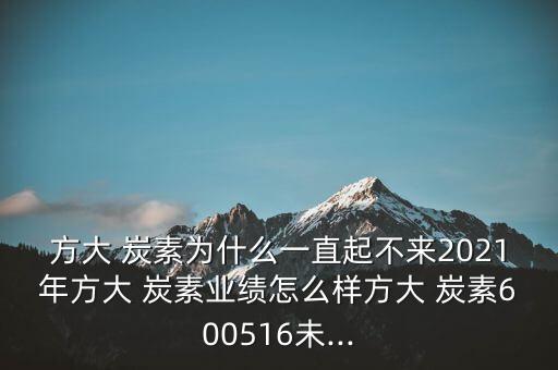 方大 炭素為什么一直起不來2021年方大 炭素業(yè)績?cè)趺礃臃酱?炭素600516未...
