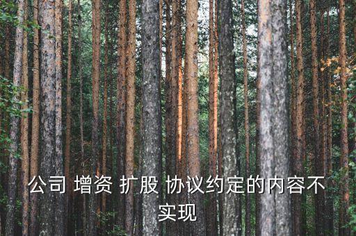 公司 增資 擴(kuò)股 協(xié)議約定的內(nèi)容不實現(xiàn)