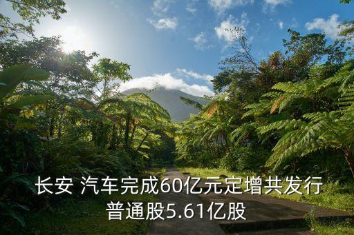  長(zhǎng)安 汽車完成60億元定增共發(fā)行普通股5.61億股
