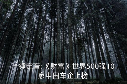 一錘定音:《財(cái)富》世界500強(qiáng)10家中國(guó)車(chē)企上榜