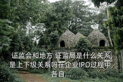  證監(jiān)會(huì)和地方 證監(jiān)局是什么關(guān)系,是上下級關(guān)系嗎在企業(yè)IPO過程中,各自...
