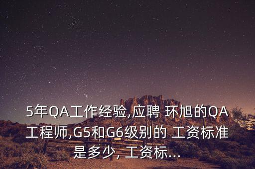 5年QA工作經(jīng)驗,應(yīng)聘 環(huán)旭的QA工程師,G5和G6級別的 工資標(biāo)準(zhǔn)是多少, 工資標(biāo)...