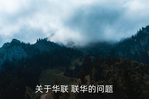 關于華聯(lián) 聯(lián)華的問題