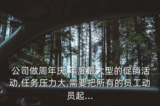  公司做周年慶,年度最大型的促銷(xiāo)活動(dòng),任務(wù)壓力大,需要把所有的員工動(dòng)員起...