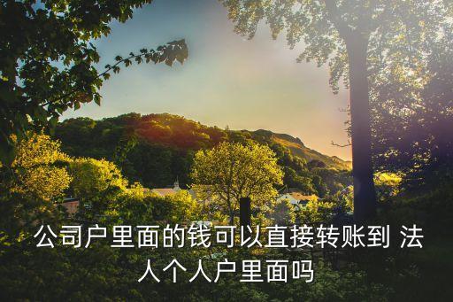  公司戶里面的錢可以直接轉賬到 法人個人戶里面嗎