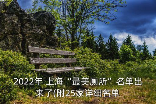 2022年 上?！白蠲缼泵麊纬鰜砹?附25家詳細名單