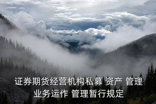 證券期貨經(jīng)營機構私募 資產 管理 業(yè)務運作 管理暫行規(guī)定