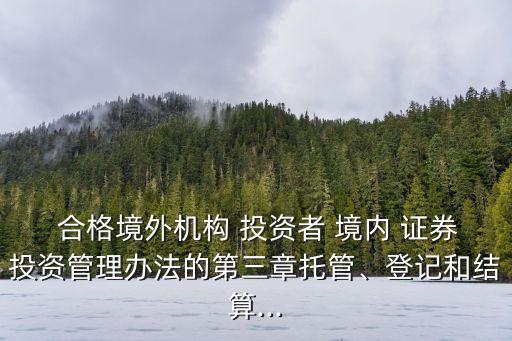依法對合格投資者境內證券,資產支持證券僅限于在合格投資者