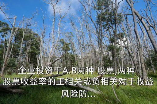 企業(yè)投資于A.B兩種 股票,兩種 股票收益率的正相關或負相關對于收益風險防...
