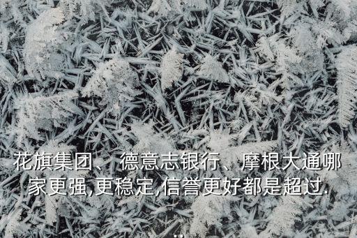 花旗集團、 德意志銀行、摩根大通哪家更強,更穩(wěn)定,信譽更好都是超過...