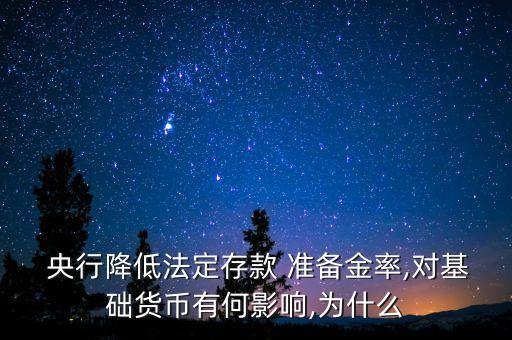  央行降低法定存款 準備金率,對基礎貨幣有何影響,為什么