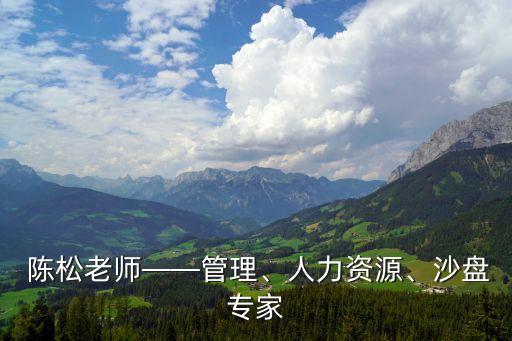  陳松老師——管理、人力資源、沙盤專家