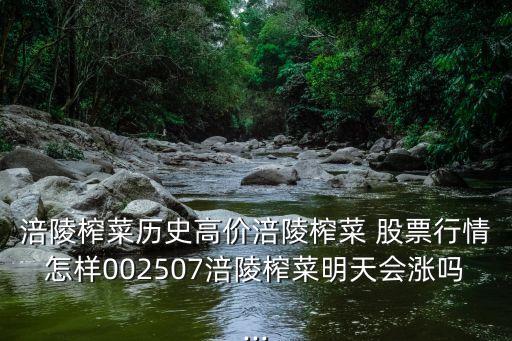 涪陵榨菜歷史高價(jià)涪陵榨菜 股票行情怎樣002507涪陵榨菜明天會漲嗎...