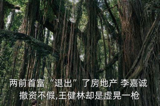 兩前首富“退出”了房地產(chǎn) 李嘉誠(chéng) 撤資不假,王健林卻是虛晃一槍