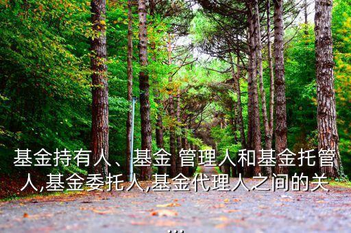基金持有人、基金 管理人和基金托管人,基金委托人,基金代理人之間的關(guān)...