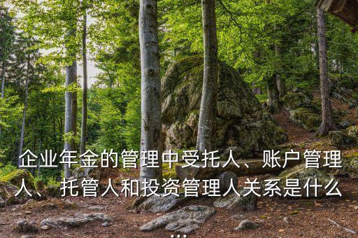  企業(yè)年金的管理中受托人、賬戶管理人、 托管人和投資管理人關(guān)系是什么...
