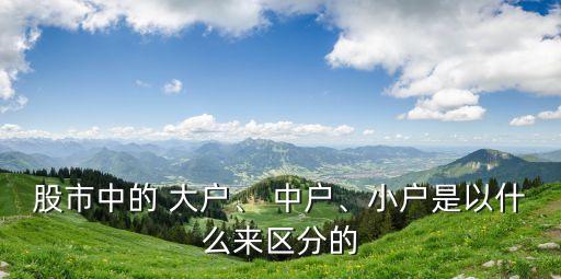 股市中的 大戶、 中戶、小戶是以什么來區(qū)分的