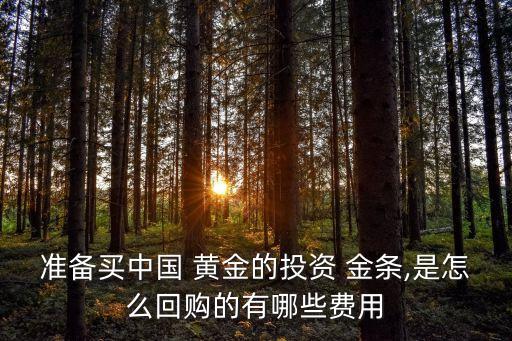 準(zhǔn)備買(mǎi)中國(guó) 黃金的投資 金條,是怎么回購(gòu)的有哪些費(fèi)用